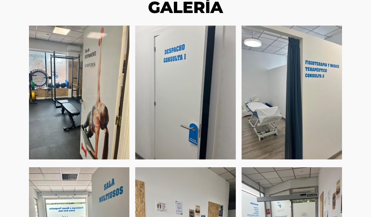Galería con fotos de la clínica en la web de Celine Ortiz (fisioterapiaceline.com)