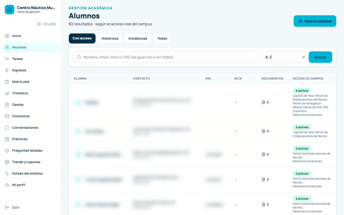 Alumnos y acceso al campus